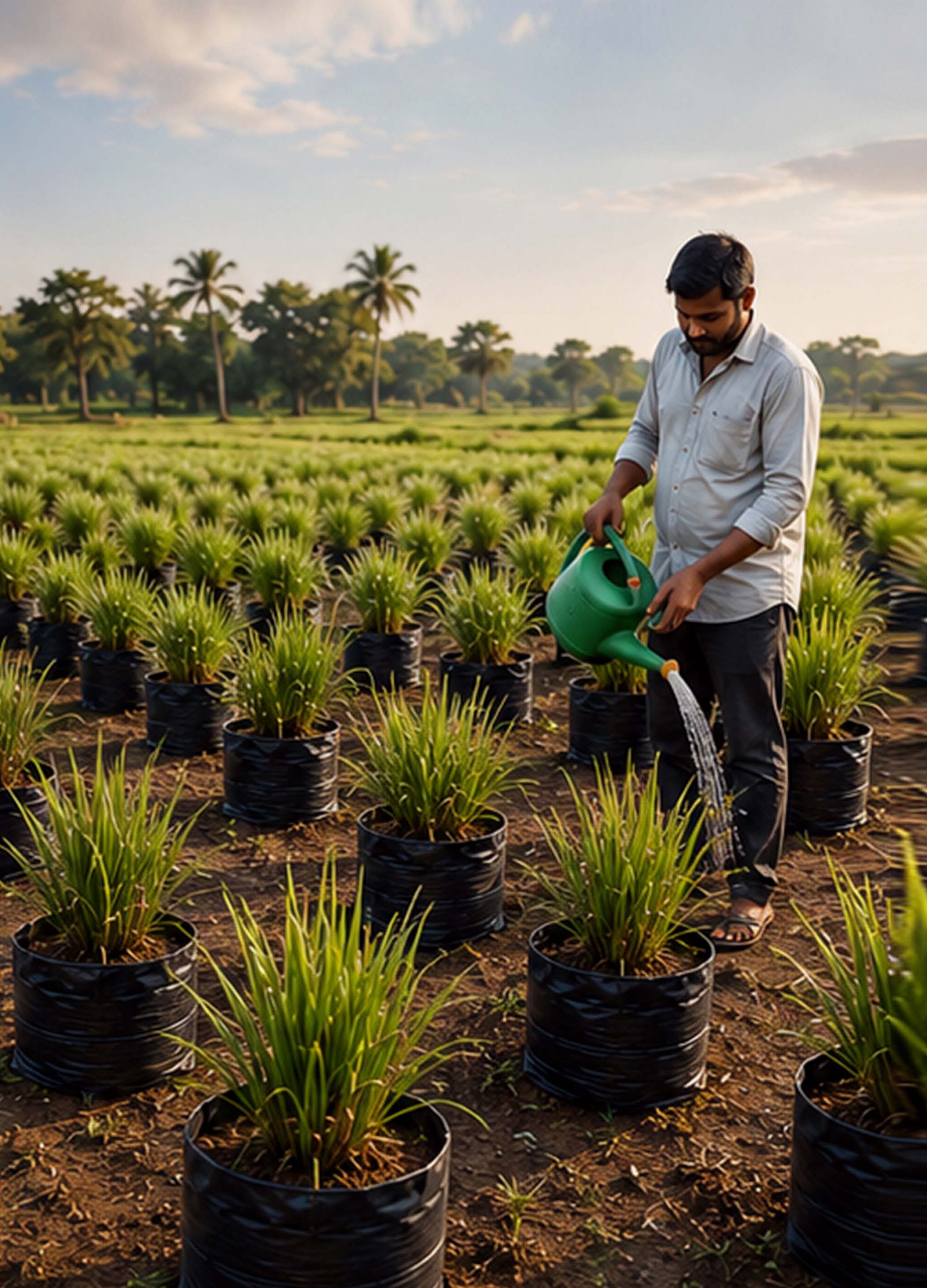 Managed vetiver farming at Zyra Farms