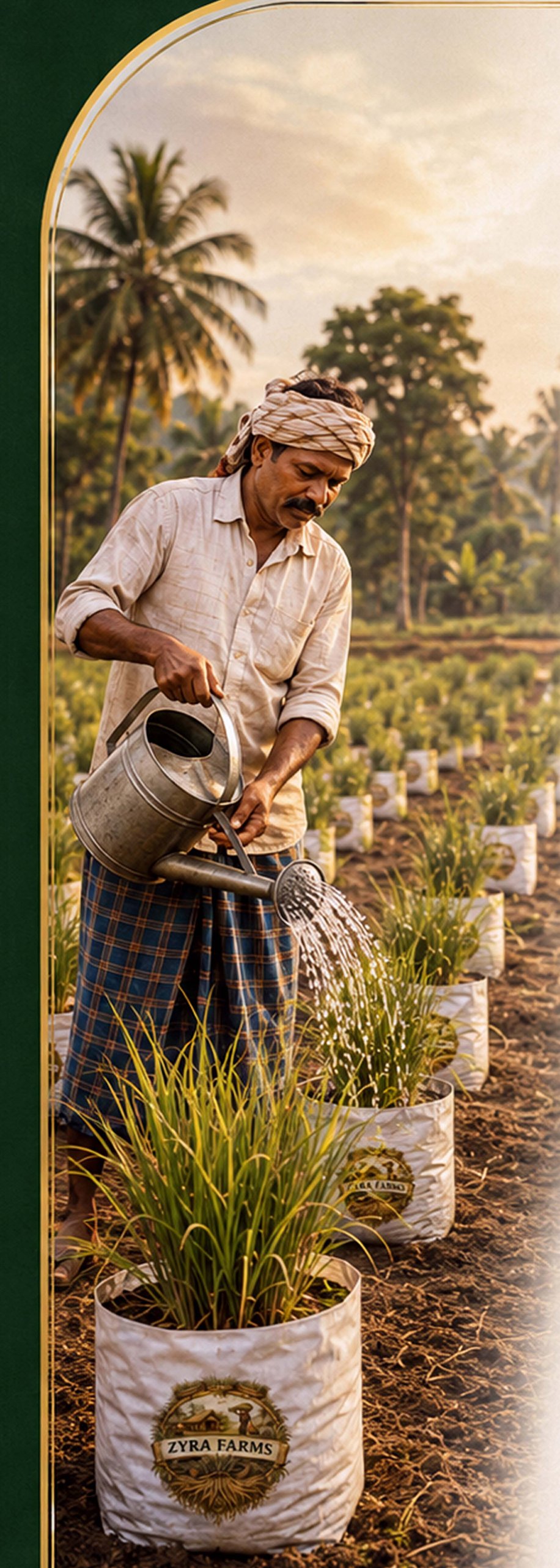 Vetiver farmer at Zyra Farms