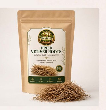 Dried vetiver roots